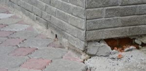 AAA Basement & Foundation in Andover, Texas - Image of a cracked bricks in basement
